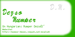 dezso mumper business card